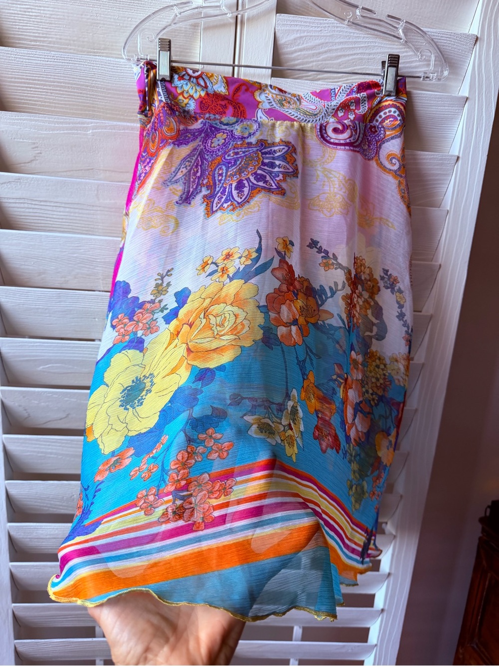Chiffon Women’s Vibrant Floral Swim Cover-Up Skirt in Multicolor new